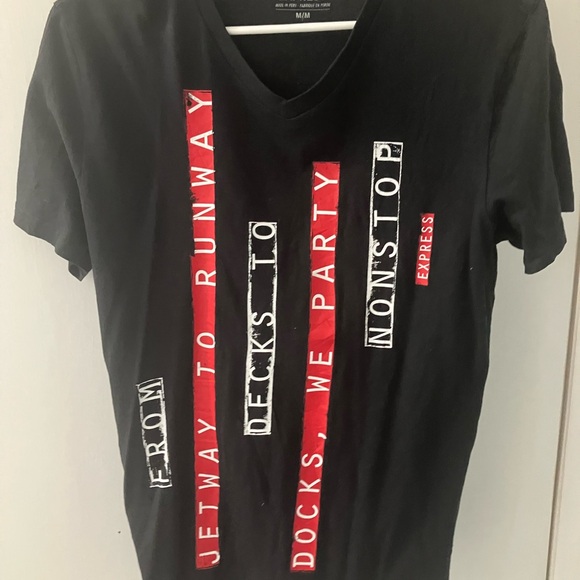 Express brand VIP life graphic print club party shirt adult size medium - Picture 9 of 11